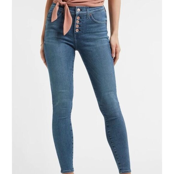 Express skinny mid rise button fly jeans size 2 - Picture 1 of 14